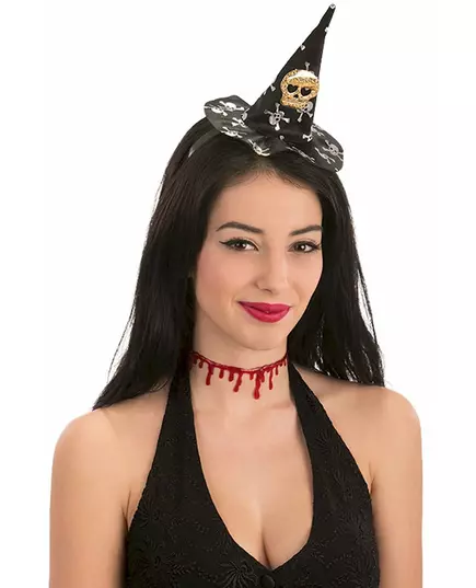 Minihäxhatt med dödskalle Halloween dam