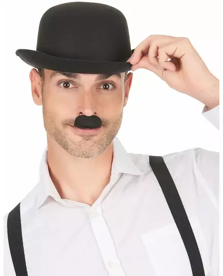 Svart Charlie Chaplin-mustasch vuxen