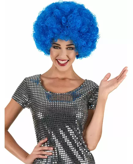 Blå clownperuk med komfort vuxen