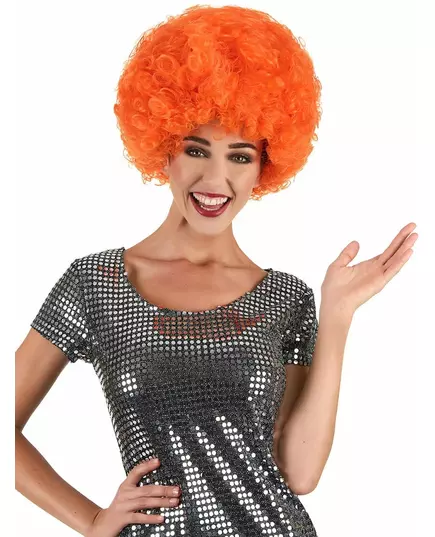 Bekväm orange clownperuk vuxen