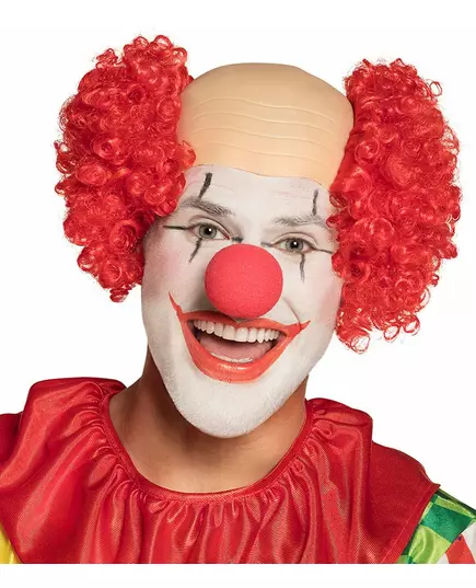 Röd clownperuk med kal hjässa herr