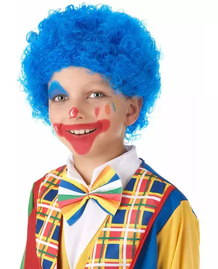 Blå clownperuk barn