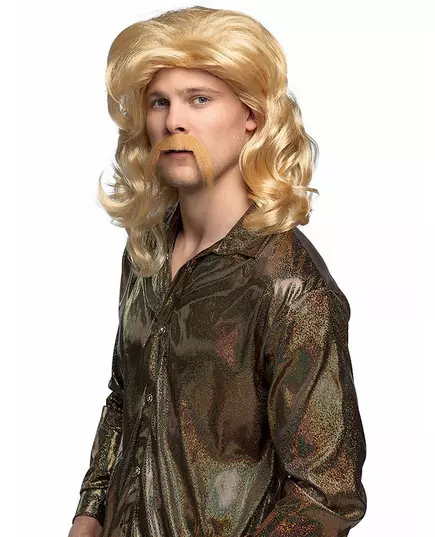 Blond peruk och mustasch herr