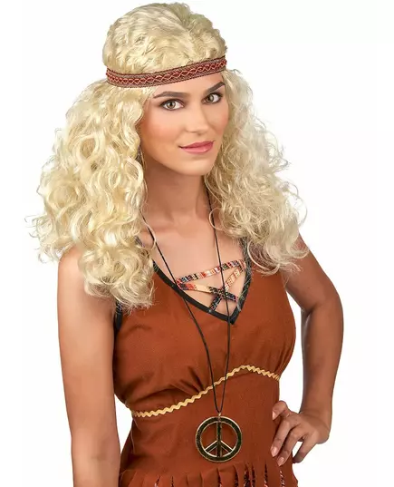 Blond hippieperuk dam