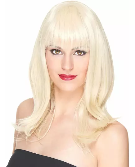 Lyxig halvlång blond peruk för dam – 170 g