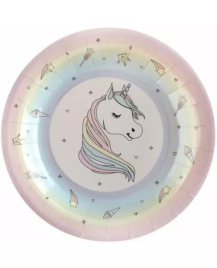 10 papptallrikar enhörning 22,5 cm