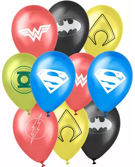 10 latexballonger Justice League™ 25 x 32 cm