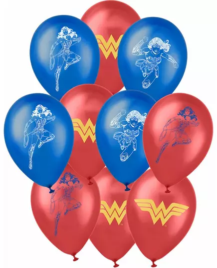 10 latexballonger Wonder Woman™ 25 x 32 cm