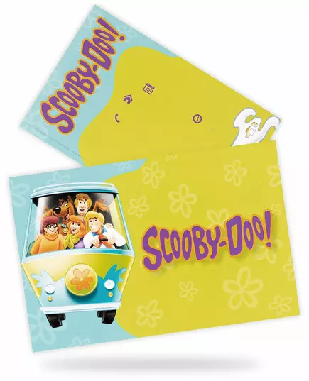 8 inbjudningskort med kuvert Scooby-Doo™ 10x16 cm