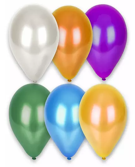 12 flerfärgade metallballonger 28 cm