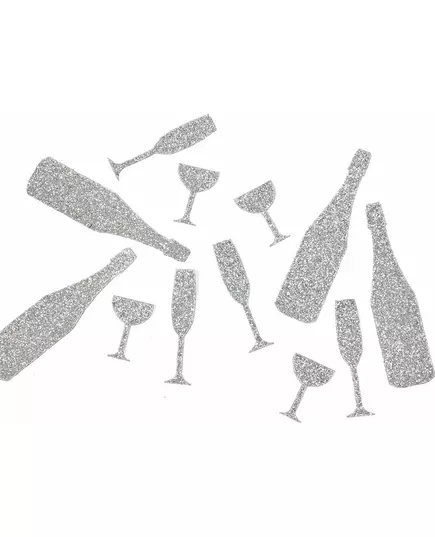 12 silverfärgade champagnefärgade bordskonfettis, 10 g