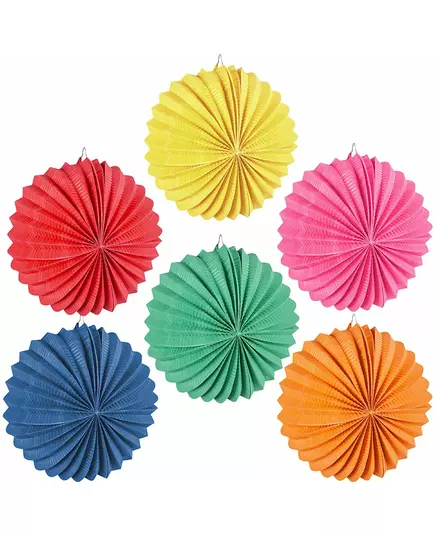 12 Runda lyktor blandade färger 22 cm