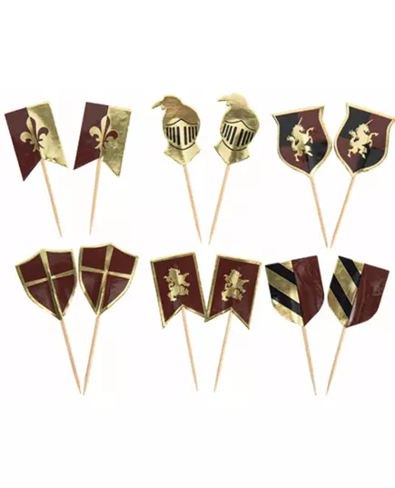 12 dubbelsidiga riddarstickers 7–8 cm