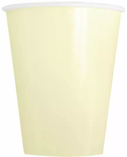 14 elfenbensfärgade pappmuggar 266 ml