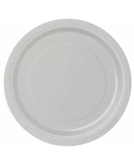 16 silverfärgade papperstallrikar 23 cm