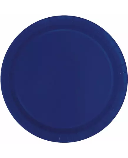 16 Marinblå papperstallrikar 23 cm
