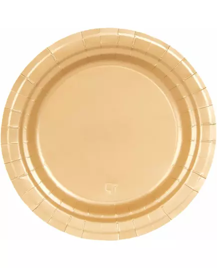 16 matta guldfärgade papperstallrikar 22 cm