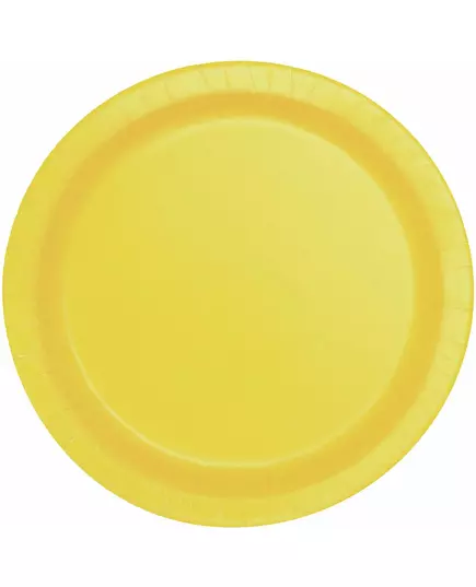 16 Ljusgula papptallrikar 22 cm