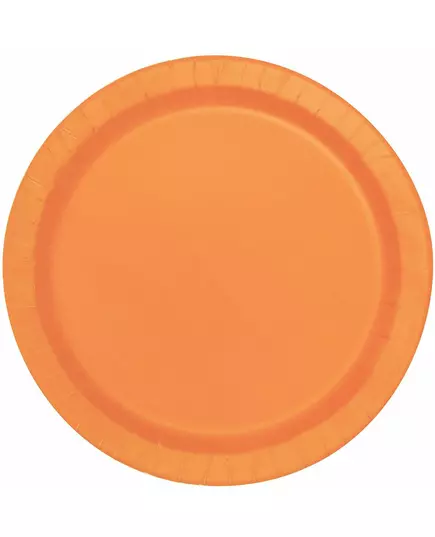 16 stora orange papperstallrikar 22 cm