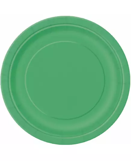16 stora papperstallrikar smaragdgröna 22 cm