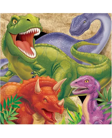 16 pappersservetter Födelsedag Dinosaurier 33 x 33 cm