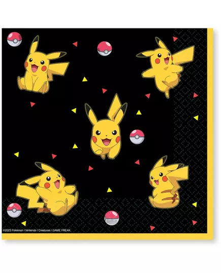 16 Pokémon Pikachu™-pappersservetter 33 x 33 cm