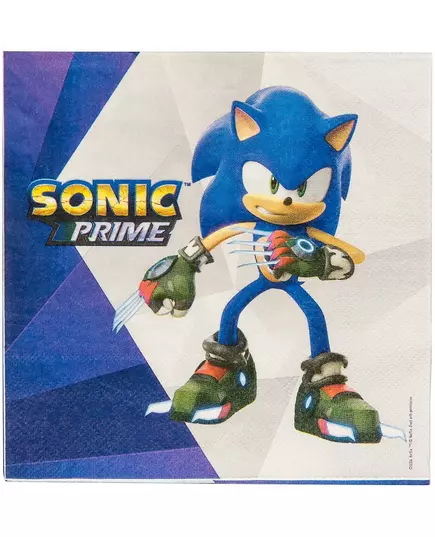 16 Sonic Prime-servetter 33x33 cm