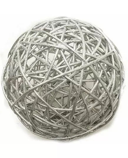 2 silverfärgade rottingkulor 6 cm