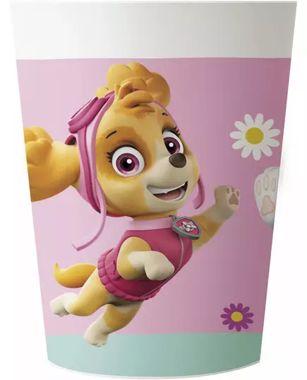 2 Återanvändbara plastmuggar Pat'Patrouille™ rosa 230 ml