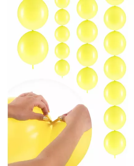 20 pastellgula uppblåsbara ballonger att länka samman 28 cm