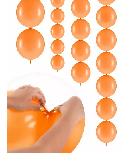20 orange uppblåsbara ballonger att länka samman 28 cm