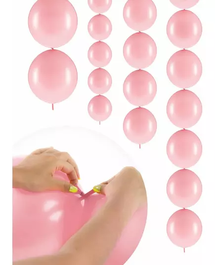 20 pastellrosa uppblåsbara ballonger att länka 28 cm