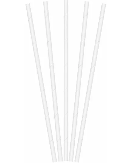 20 vita papperssugrör 19,5 cm
