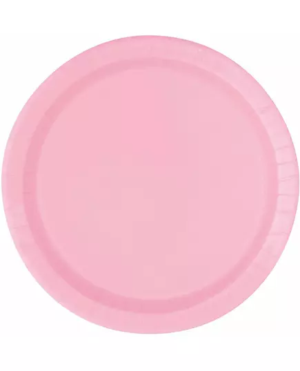 20 ljusrosa små papptallrikar 19 cm