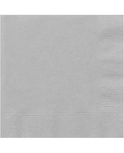 20 silverfärgade pappersservetter 33 x 33 cm