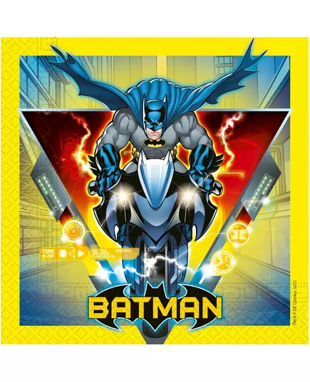 20 gula pappersservetter Batman™ 33 x 33 cm