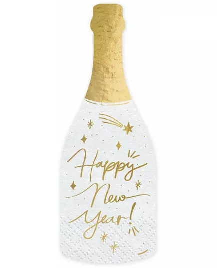 20 pappersservetter flaska Happy New Year 14,5 x 12 cm