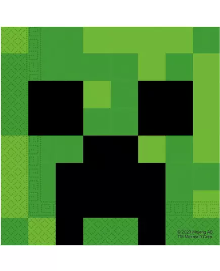 20 Minecraft™ pappersservetter 33 x 33 cm