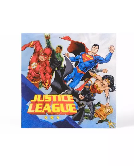 20 Justice League™-pappersservetter 33 x 33 cm