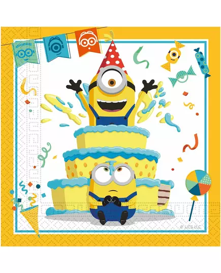 20 pappersservetter Minions™ 33 x 33 cm