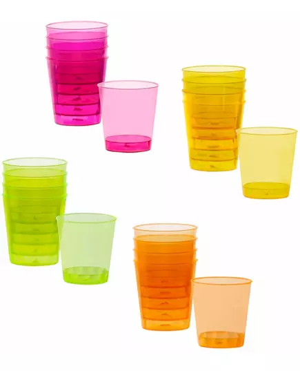 20 shotsglas i flerfärgad plast