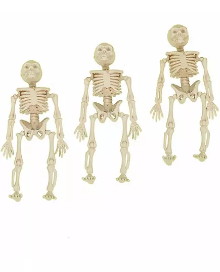 3 små skelettdekorationer 12 cm
