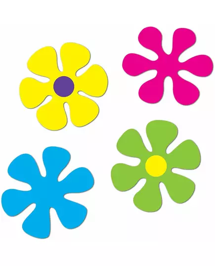 4 retroblomsterdekorationer i kartong 30 och 34 cm