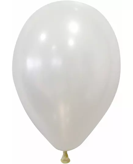 50 metalliserade vita ballonger 30 cm