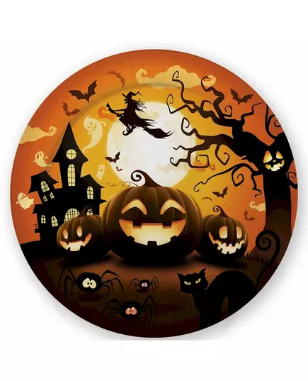 6 Pappassietter Halloweenpumpa 23 cm