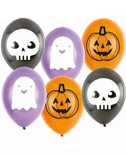 6 Halloween Friends-latexballonger 23 cm
