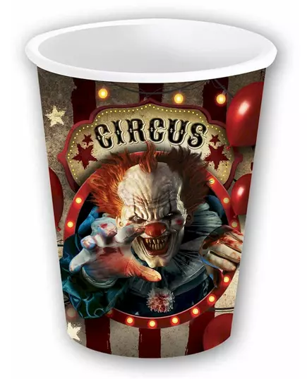6 Halloween-clownglas i kartong 240 ml