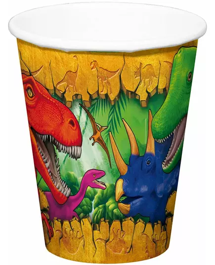 6 pappermuggar Dinosaurier 250 ml
