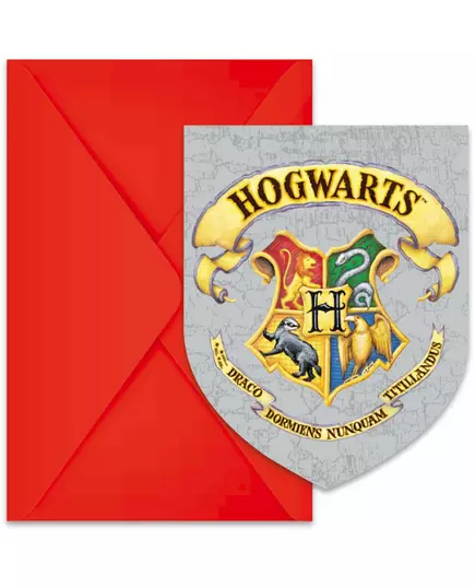 6 inbjudningskort med kuvert Harry Potter™