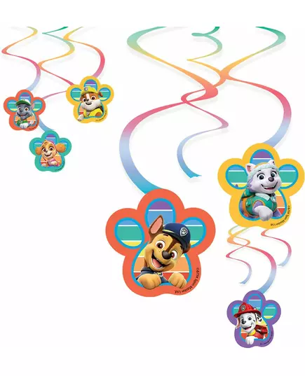 6 pappersspiraler Pat' Patrouille™ 60 cm